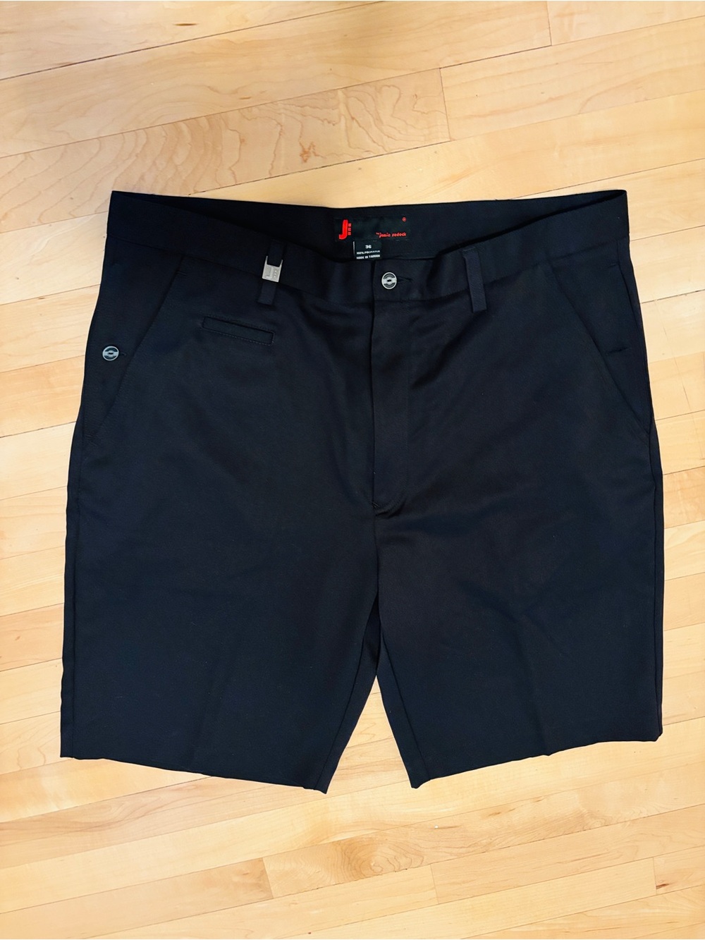 Jamie Sadock Black Flat-Front Men's Golf Shorts - excellent - size 36